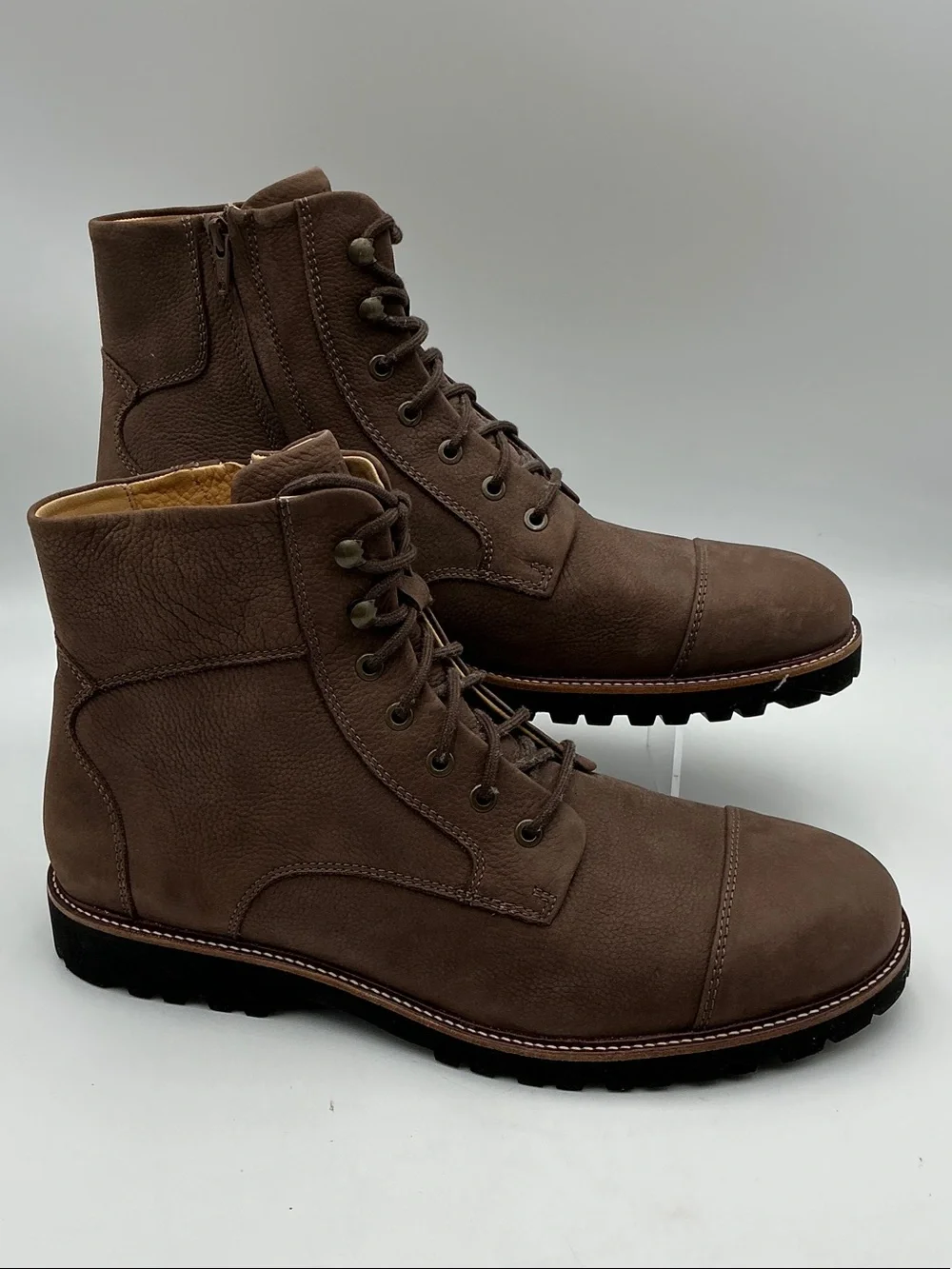 Samuel Hubbard Men's Brown Leather Lace-Up Cap-Toe Work Boots New Size 13